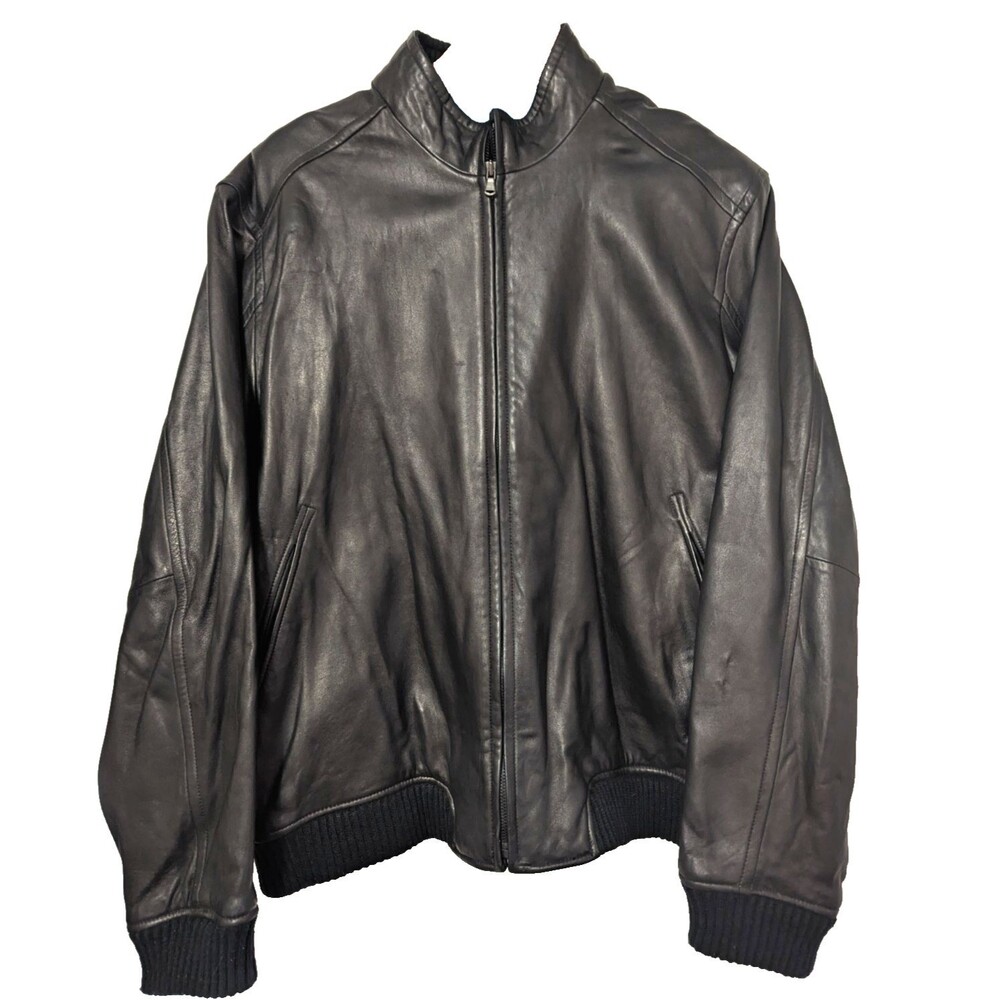 Wilsons Leather Pelle Studio Men’s XL Leather Jacket Black NWOT